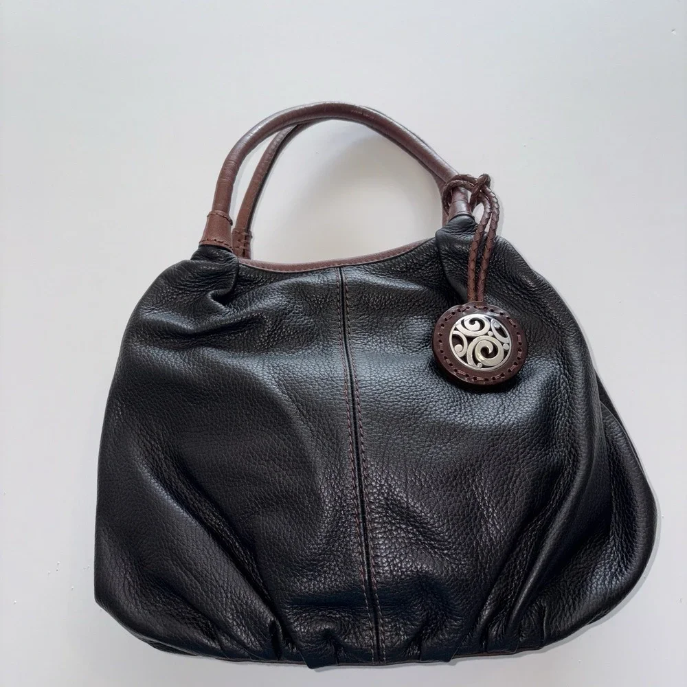 Brighton‎ London Groove Tatum Black Pebble Leather Hobo Shoulder Bag Classiccore
